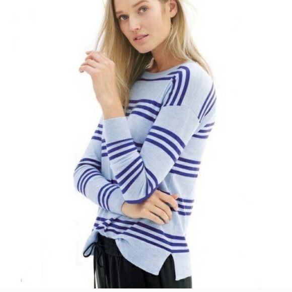 J.Crew Striped Elbow Patch Merino Wool Sweater - Picture 1 of 5